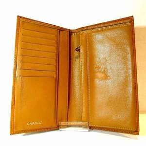 Chanel Wallet Long Orange Mark Wallet Leather Patent Coco